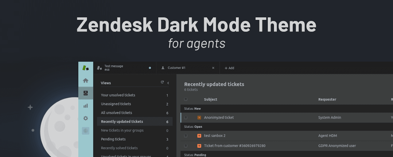 Zendesk Dark Mode Theme Preview image 2