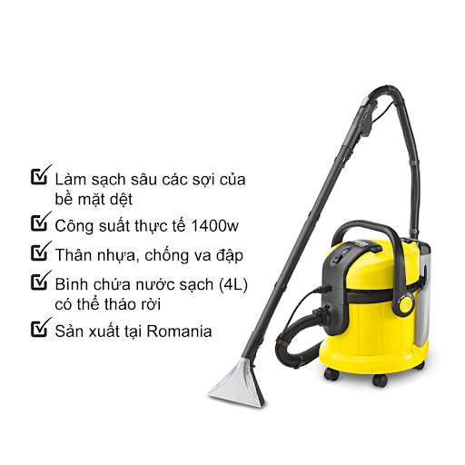 Máy làm sạch thảm (giặt thảm), ghế sofa và hút bụi đa năng Karcher SE 4001 công suất trên 1000 watts