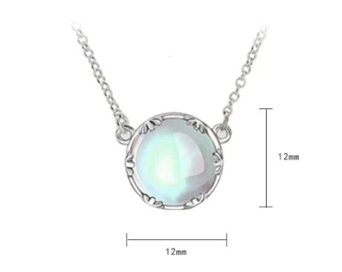 Dames Casual Maansteen Sterling Zilveren Ketting Stijlvolle Sieraden Perfect voor Dagelijks Gebruik Chic Accessoire.