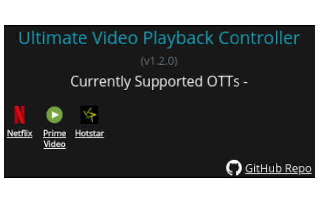 Ultimate Video Playback Controller chrome extension