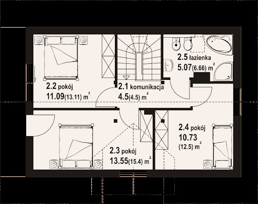 Orłowo aa 70 dw - Rzut poddasza