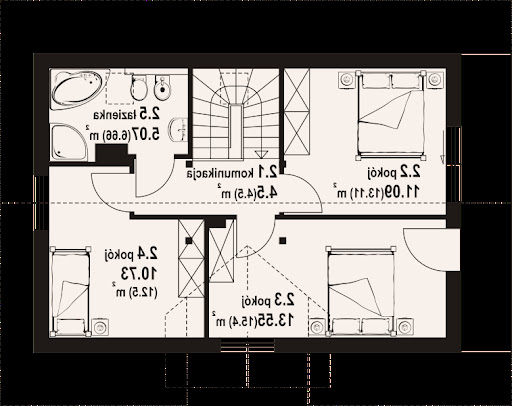 Orłowo aa 70 dw - Rzut poddasza