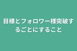 目標とフォロワー様突破するごとにすること