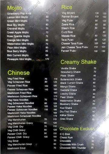 Foodeez Snacks Mart menu 