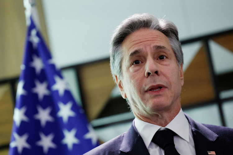 US Secretary of State Antony Blinken meets Israel's President Isaac Herzog (not pictured), during his week-long trip aimed at calming tensions across the Middle East, at David Kempinski Hotel, in Tel Aviv, Israel, on January 9 2024. Picture: EVELYN HOCKSTEIN/REUTERS