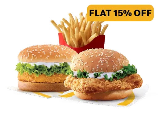 McSpicy Chicken Burger + McChicken Burger + Fries (M)