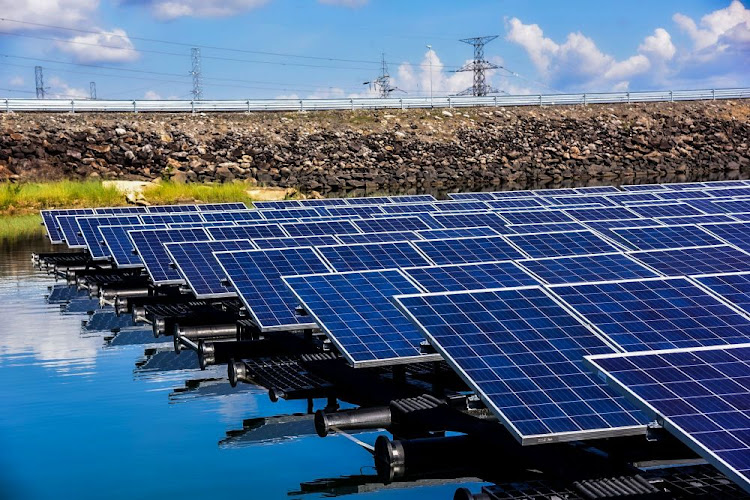 Floating solar plants