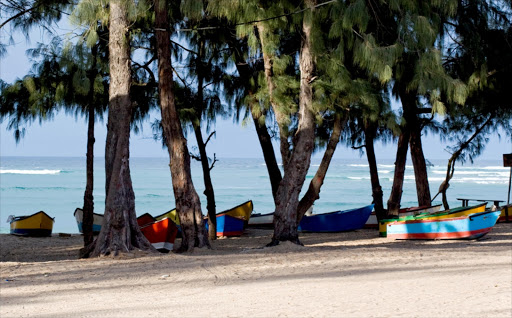 Colourful fishing boats in Mozambique.