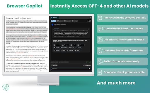 Definio: Browser Copilot Claude3 Opus, GPT4, ChatGPT, Translator, Notes