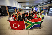 The Hope SA Foundation team with first counsellor Yekta Kamil Noyan, deputy chief of mission to the Turkish Embassy in Pretoria, before departing from OR Tambo International Airport in Johannesburg on Wednesday, February 8, 2022