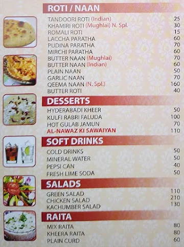 Al-Nawaz Restaurant menu 