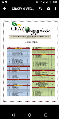 Crazy 4 Veggies menu 1