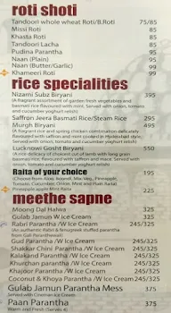 Not Just Paranthas menu 1