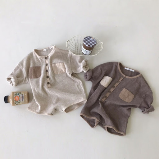 Title 1, Spring and Autumn Waffle Jumpsuit with Double P...