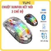 Chuột Không Dây Xunfox H20 Kết Nối 3 Chế Độ Blutooth, Wriless 2.4Ghz, Kết Nối Có Dây, Pin 500 Mah Led Rgb Dùng Pc, Táo