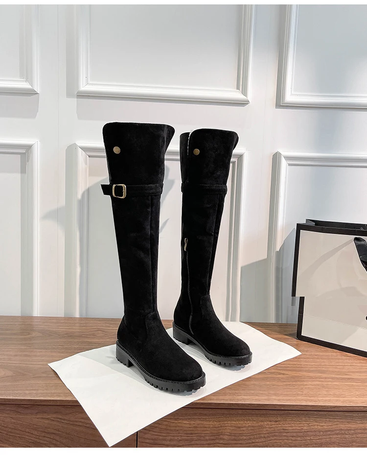 Title 4, Bottes hautes de chevalier marron chaud doublée...