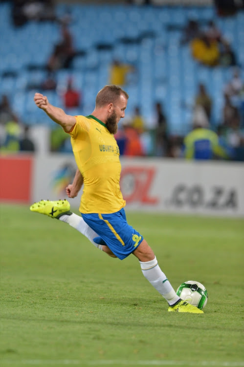 Jeremy Brockie of Mamelodi Sundowns during the Absa Premiership match between Mamelodi Sundowns and Platinum Stars at Loftus Versfeld Stadium on January 20, 2018 in Pretoria.