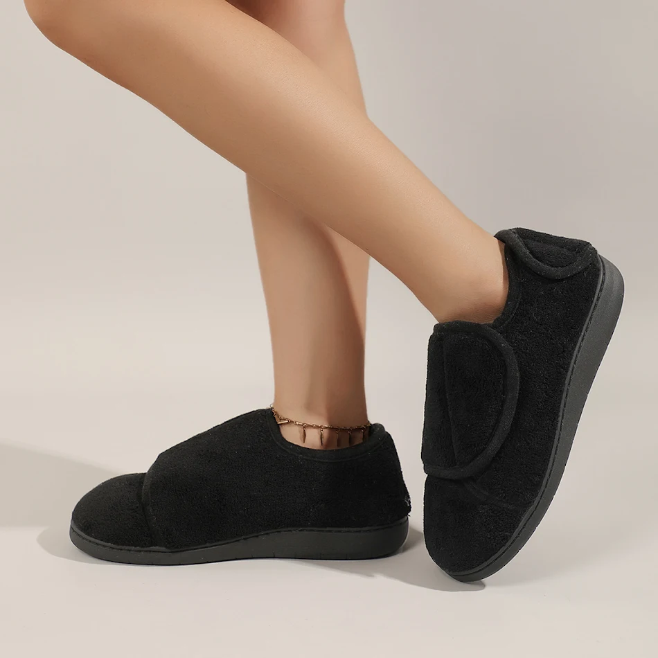 Scarpe in cotone per la riabilitazione dei genitori, allargate, regolabili e a gamba alta, per comfort e supporto migliorati.