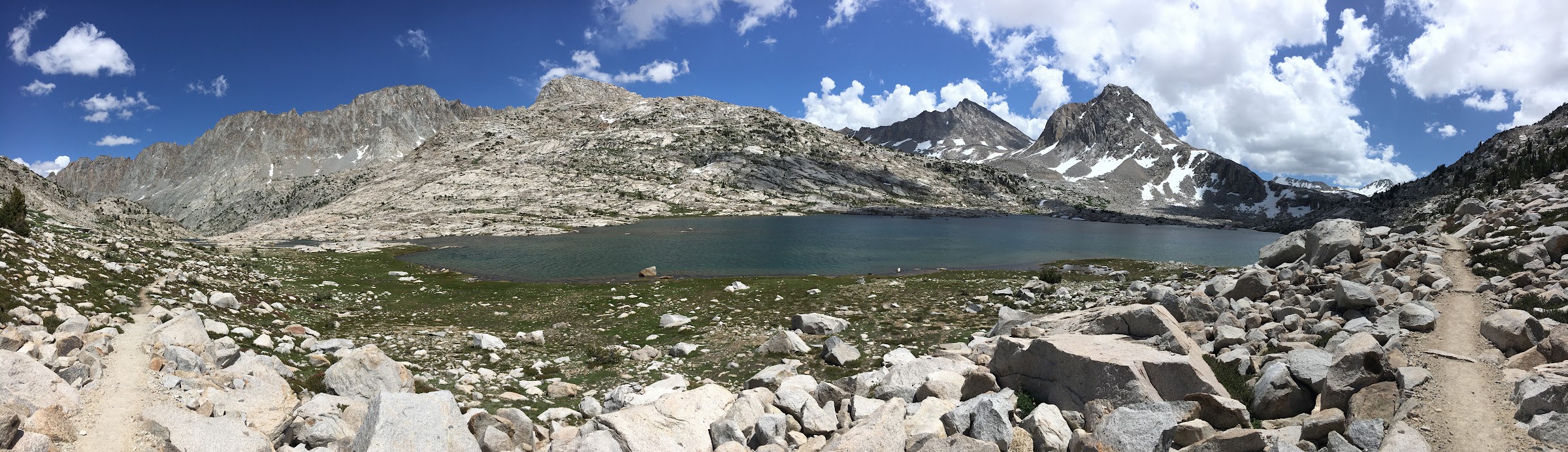 Mount Huxley towering above Sapphire Lake in the Evolution Basin