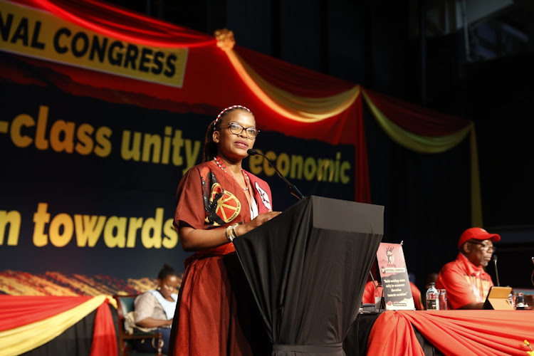 President of COSATU Zingiswa Losi during the opening of the 14th national congress of COSATU at Gallagher Estate in Midrand.