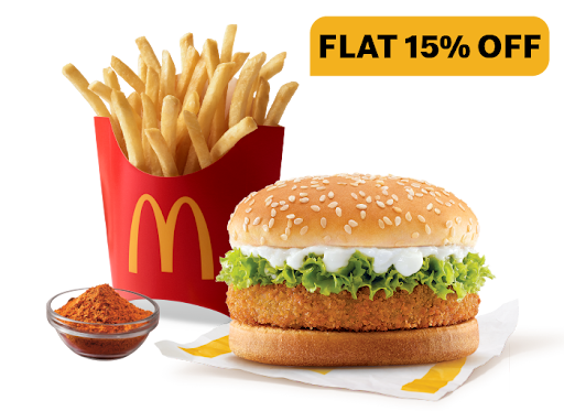 McVeggie Burger + Fries (M) + Piri Piri Mix