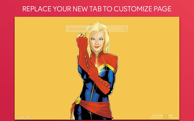 Captain Marvel Wallpaper HD Custom New Tab