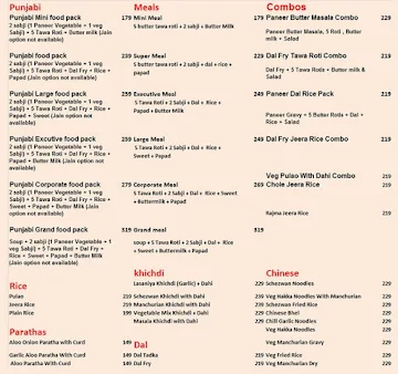 Mealbox menu 