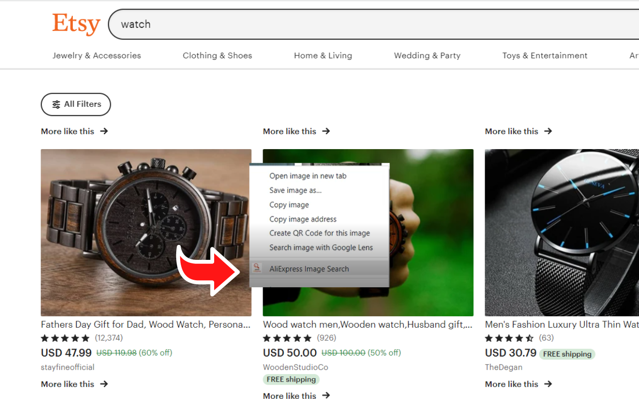 Etsy To AliExpress Search By Image Preview image 1