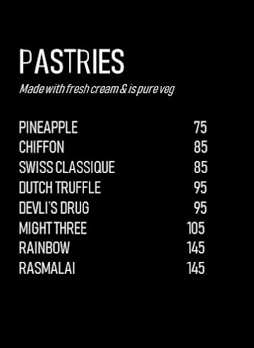 Oasiss Desserts menu 