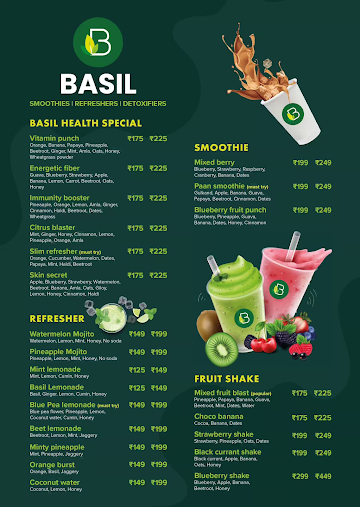 Basil menu 