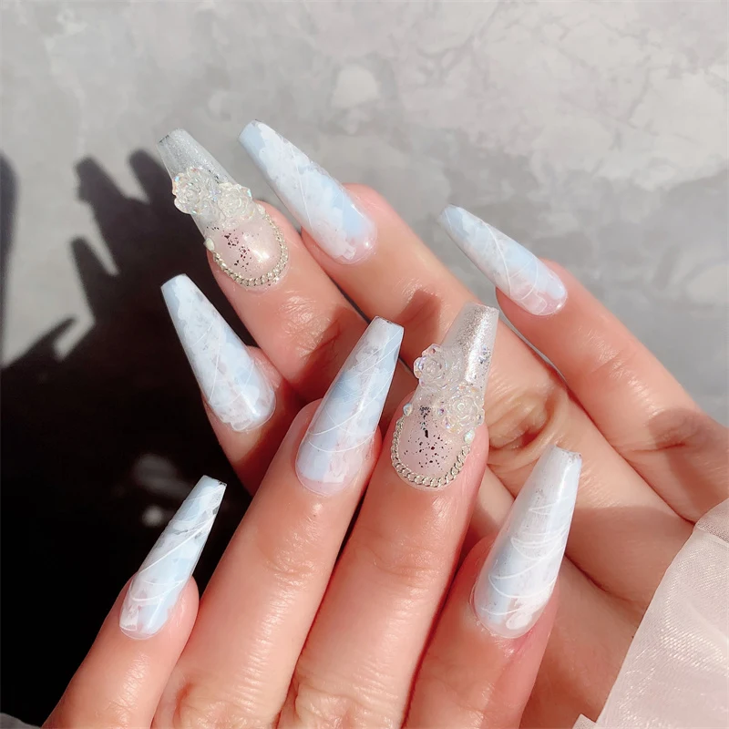 Title 5, Premium Nosivi Nokti Soft Macchiato Blue Ice, M...