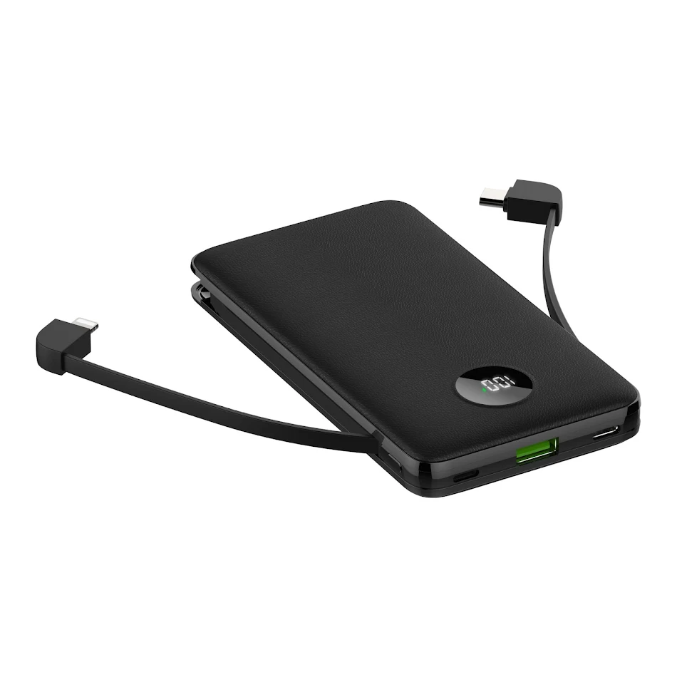 Power bank sa digitalnim displejom, dvosmernim brzim punjenjem i 2 kabla