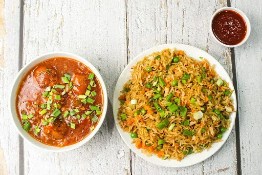 Chilli Garlic Noodles With Veg Manchurian