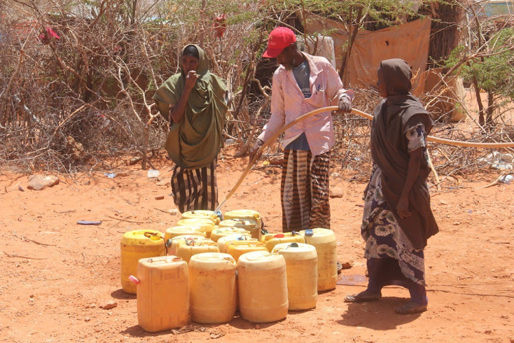 Residents of Fiqo village in Mandera East fetching water