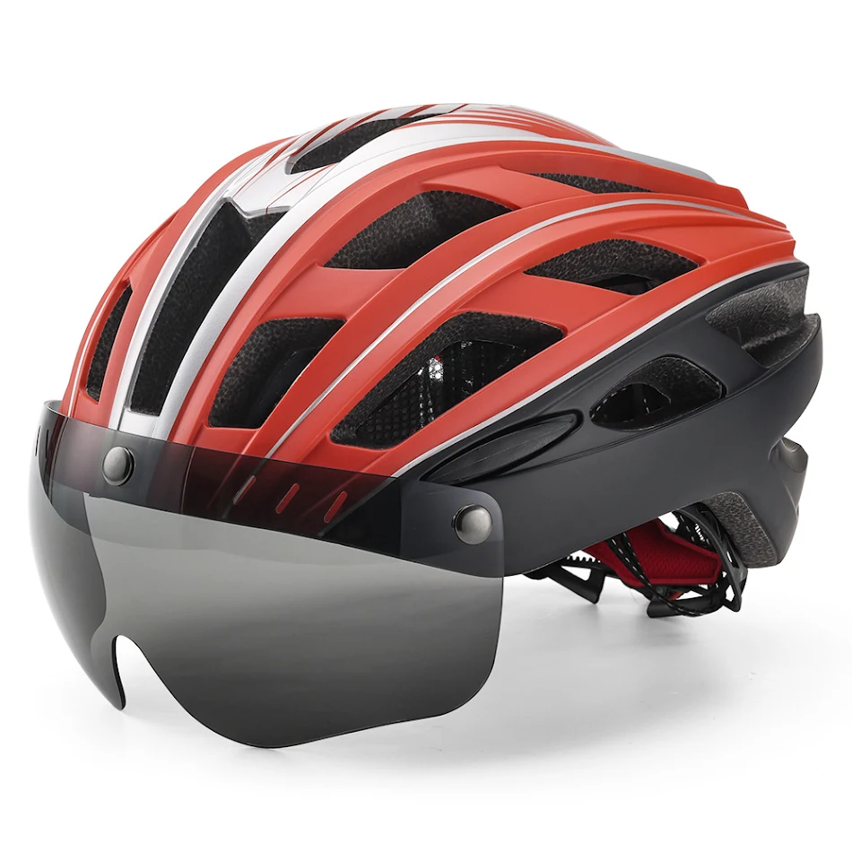 Kask Rowerowy z Zintegrowanymi Okularami Wyposażenie Rowerowe Bezpieczeństwo i Komfort podczas jazdy Zapewnia doskonałą widoczność i ochronę