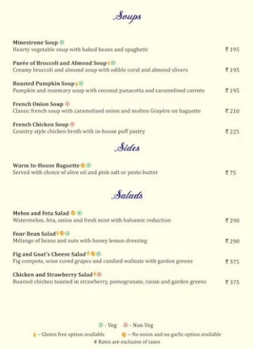 The French Door Cafe & Restaurant menu 