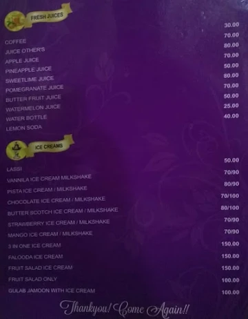 Karaikudi Chettinadu Mess menu 