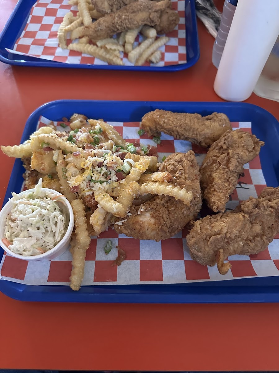 Tenders with loaded fries (no ranch)