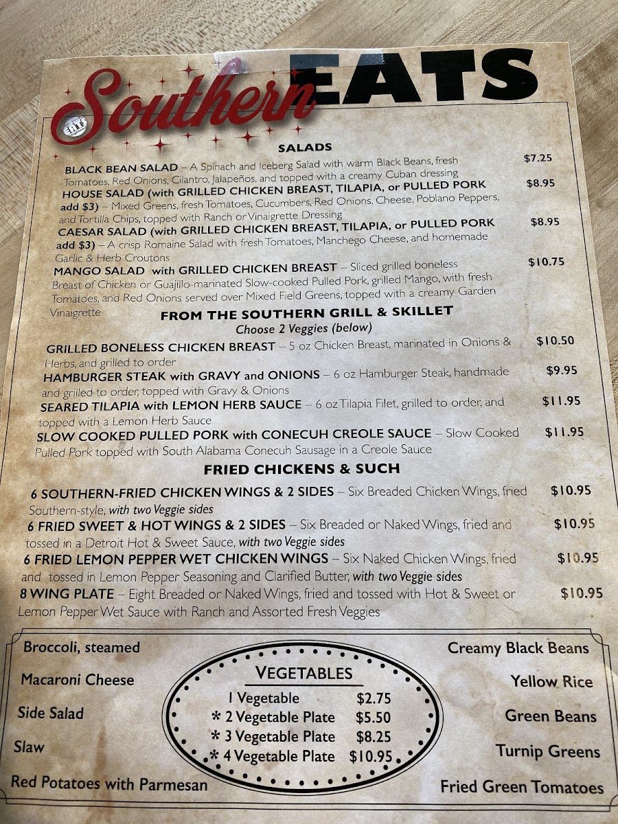 EATS Highland gluten-free menu