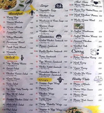 The Fit Food menu 