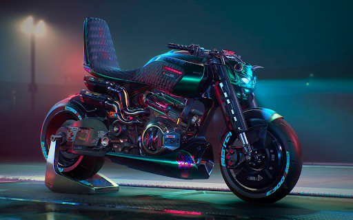 Futuristic Motorcycle Stands Proudly Under screenshot 1