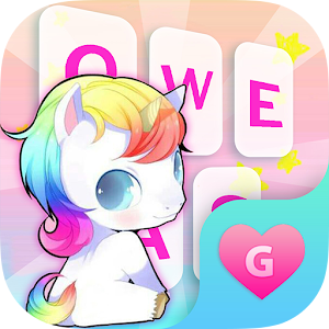 Download Cute Rainbow Unicorn Keyboard Theme for Girls For PC Windows and Mac