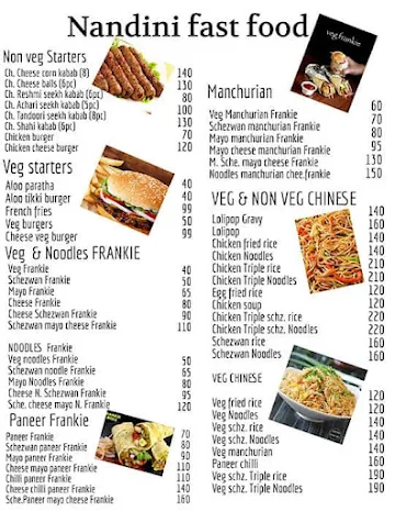 Nandini Fast Food menu 