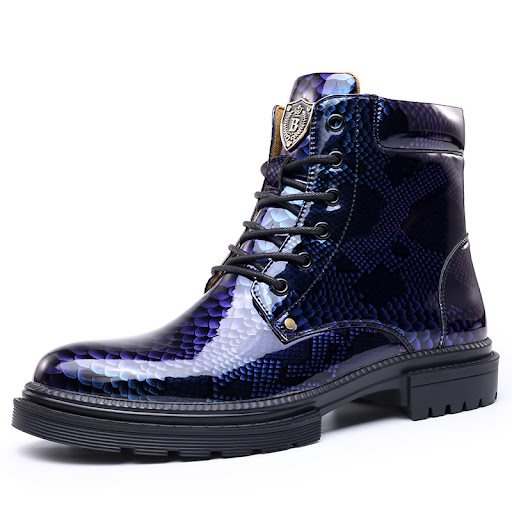 Title 6, Mens Snake Pattern Color Changing Martin Shoes...