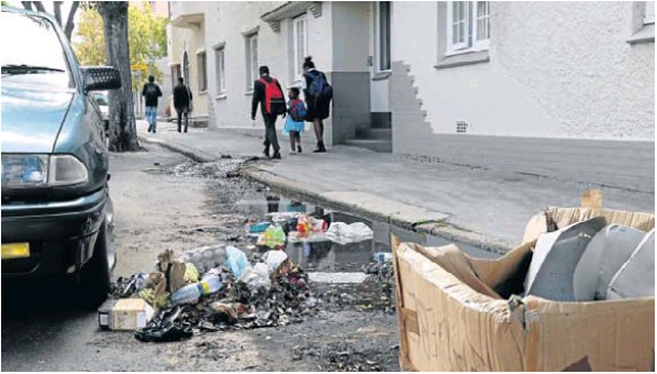 A dirty street in Central Port Elizabeth