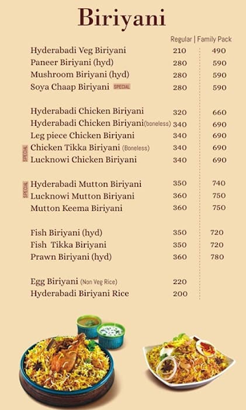 Biriyani Zone menu 