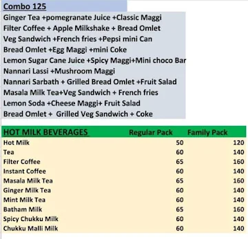 Karumbu Juice menu 