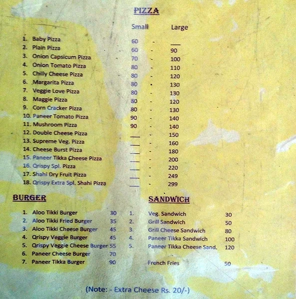 Qrispy Food Cafe menu 