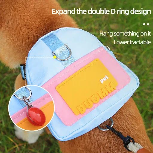 Waterproof Pet Backpack For Dogs Puppy Bag With Harness Collar Outdoor Travel Dog Snacks Backpack French Bulldog Dog Acc