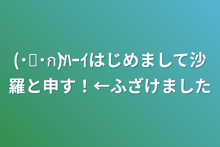 「(˙꒳˙ก̀)ﾊｰｲはじめまして沙羅と申す！←ふざけました」のメインビジュアル